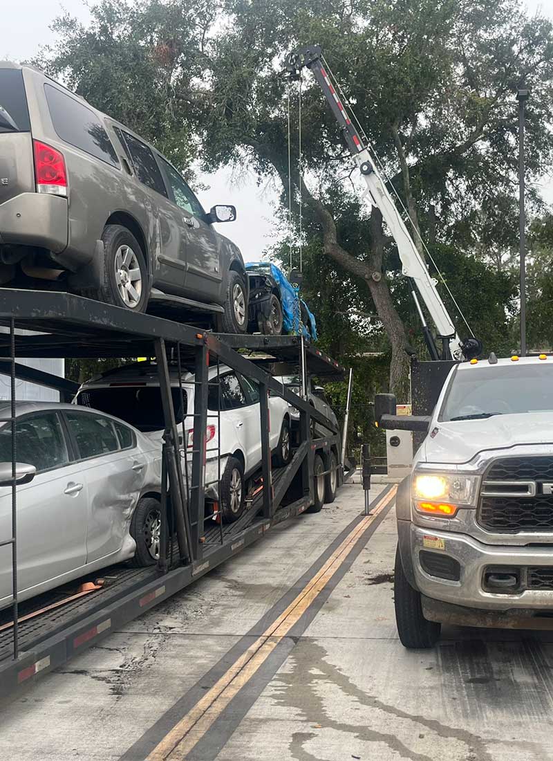 Semi ruck car hauler broken down on Interstate 1 75 Roadside