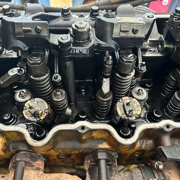 Fuel injection pump replacement on a piece of heavy equipment