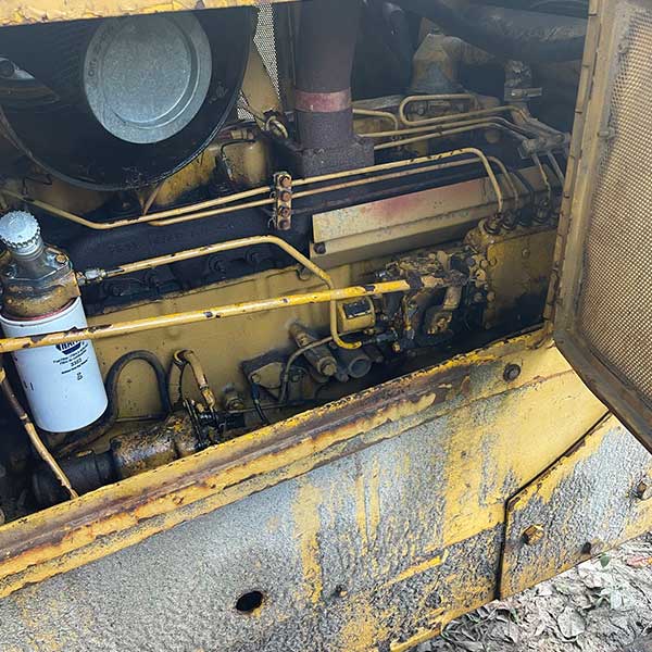 Fuel line repair on a piece of heavy equipment