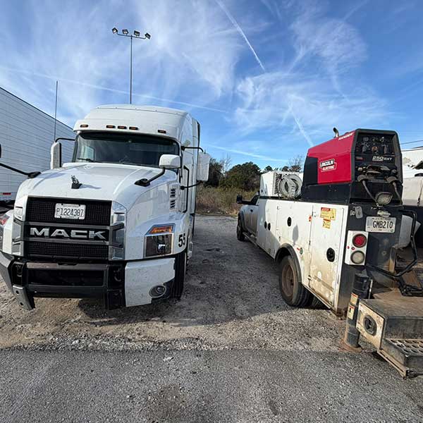 Semi truck broken down a senor repair done by Bennett Mobile Truck Repair