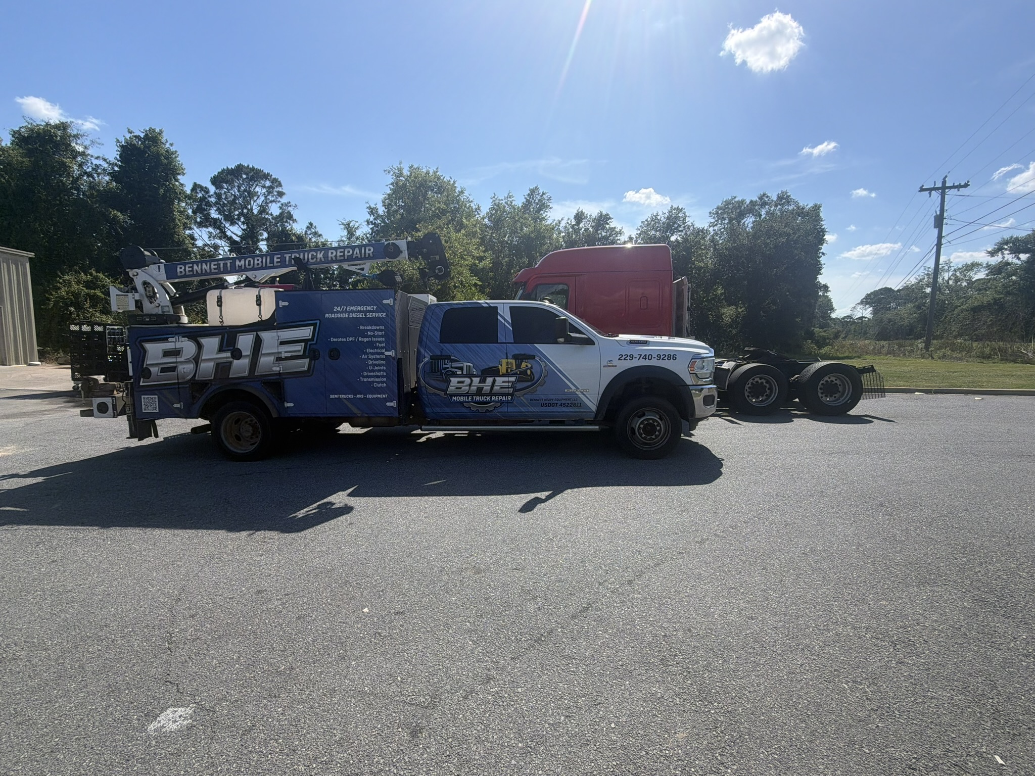 Bennett Mobile Truck Repair responding to a call that lead to an emergency roadside brake repair