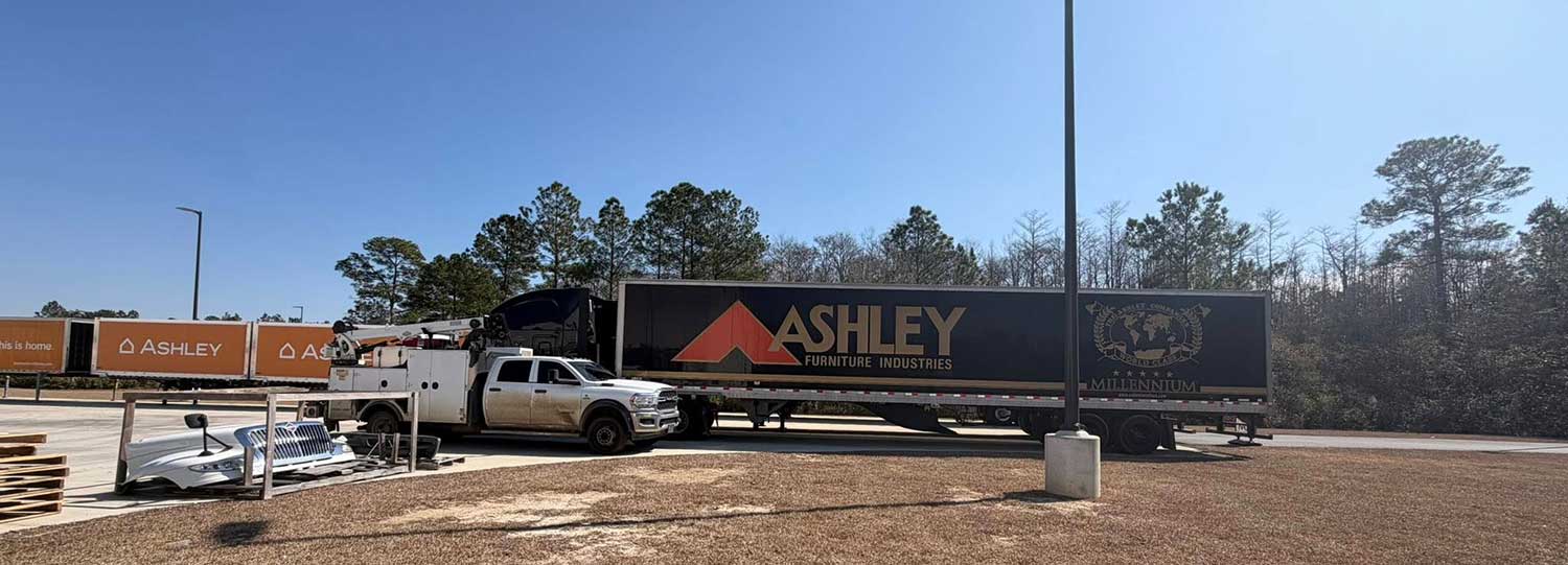 Fleet maintenance on Ashley Furniture semi trucks