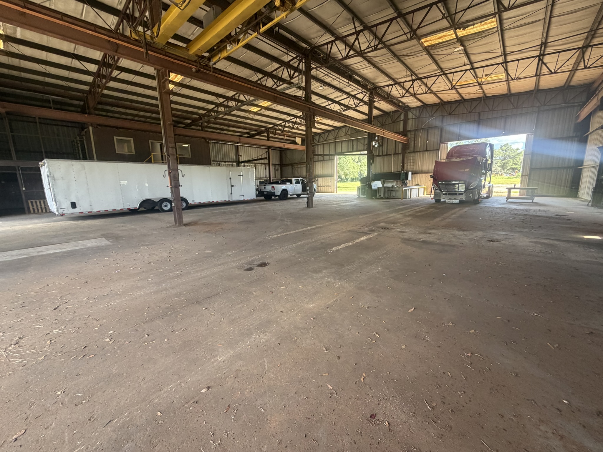 Cargo trailer being repaired in Bennett Mobile Truck Repair diesel shop